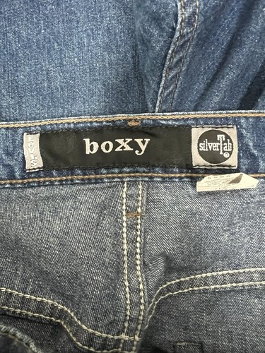 Vintage 90s Levis SilverTab Boxy Baggy Denim Jean Shorts Jorts Skater Grunge 33 - Picture 5 of 11