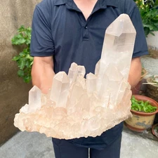 13.2LB Natural white crystal cluster point mineral specimen Chakras Healing