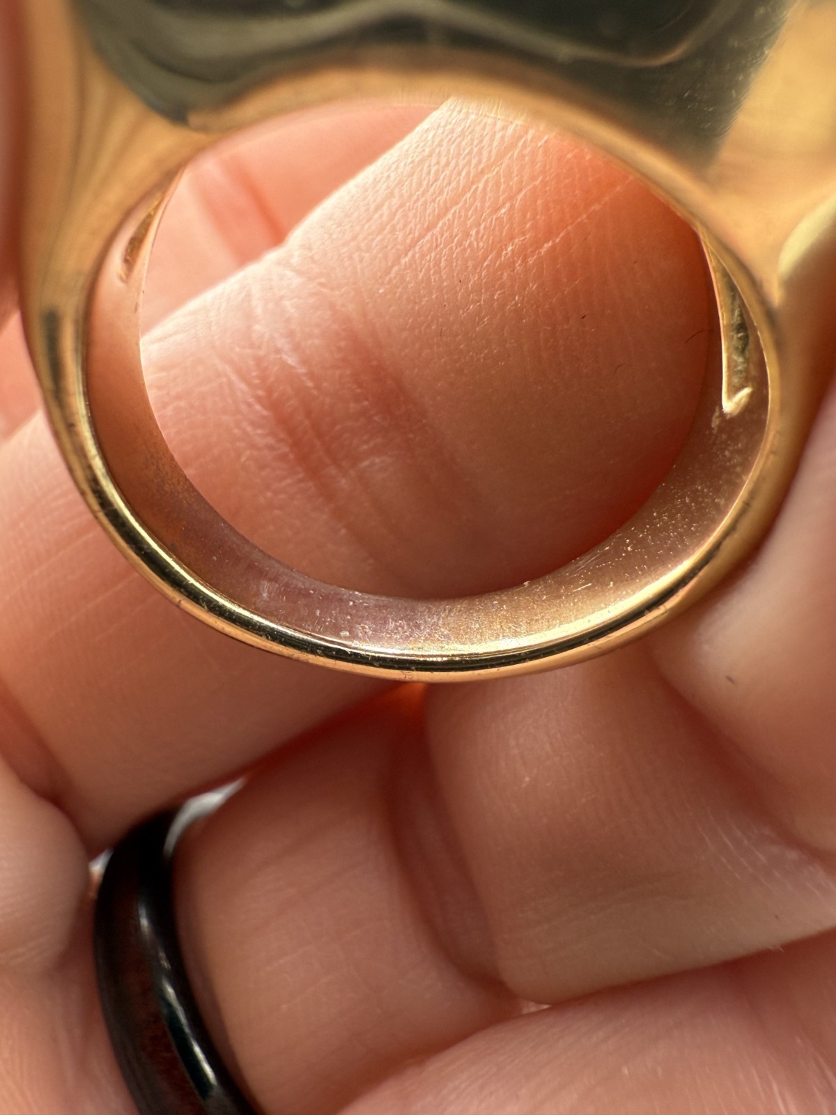 Vintage Statement Ring Blue Rhinestone Chunky Gol… - image 8