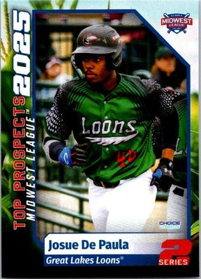 Josue De Paula 2025 Midwest League Top Prospects Series 2 #5 Great Lakes Loon
