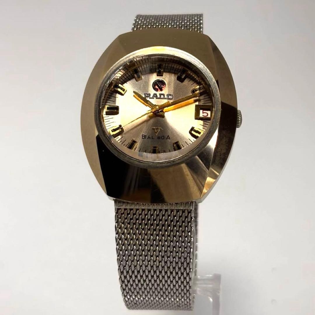 RADO Balboa V Automatic Watch Gold Dial Working Condition Genuine image 3