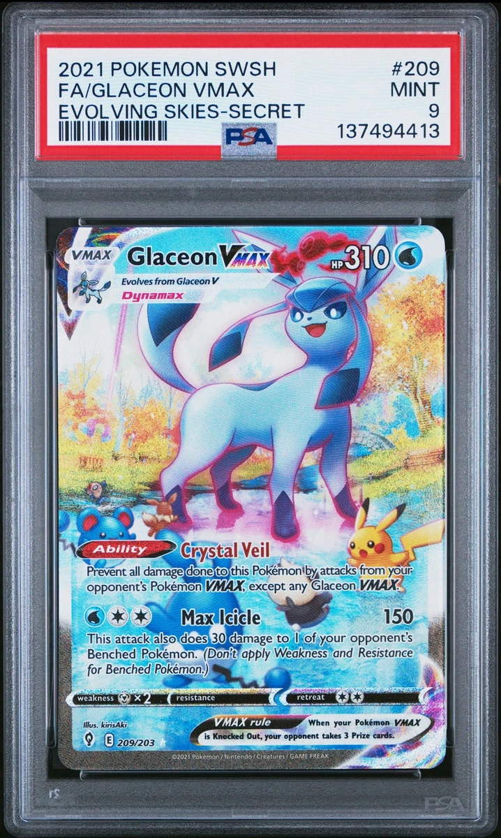 glaceon vmax pokemon card value Glaceon VMax - 208/203 Hyper Secret Rainbow Rare