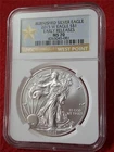 2015-W BURNISHED SILVER EAGLE S$1 SILVER NGC MS 70 EARLY RELEASES  #MF-2038