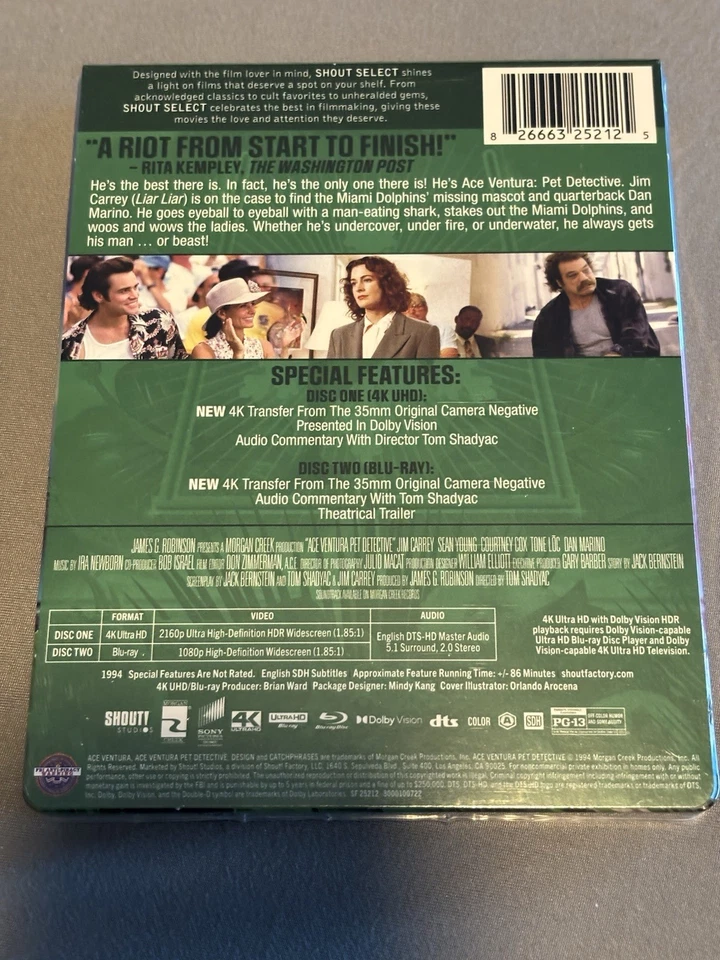 Ace Ventura: Pet Detective [Limited Steelbook Edition] [4K Ultra HD + Blu-ray] - Image 2 of 2