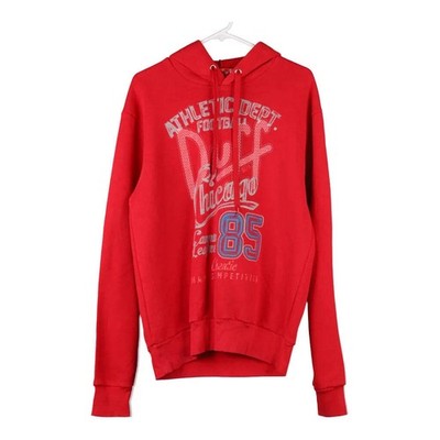 Markenloser Spellout Hoodie - Large rot Baumwollmischung