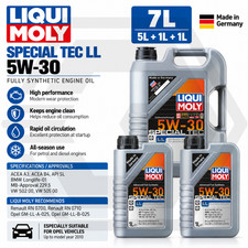 Liqui Moly Special Tec LL 5W-30 7L Synthetic Technology Engine Oil - 7 Litres