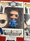 TOM HARDY SIGNED FUNKO POP VENOM CLARK GREGG SIGNED FUNKO POP AOS JSA MARVEL LOT — photo 2