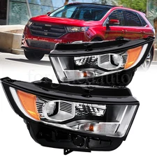 Pair Halogen Projector Headlights Headamps For 2015-2018 Ford Edge Left+Right