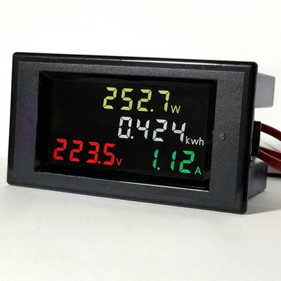 AC 80-300V LCD Digital Voltmeter Amperemeter Volt Amp Power Kwh Panel Meter 100A