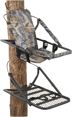 GUIDE GEAR Mossy Oak Deluxe Climbing Tree Stand for Hunting with Seat and Foot Platform
