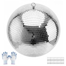 VEVOR Mirror Disco Ball 16" Glass with Hanging Ring DJ Home Party Club Stage