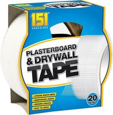 151 DIY Plasterboard Mesh Tape 20m Roll White Strong Joint Tape for Drywall Rep
