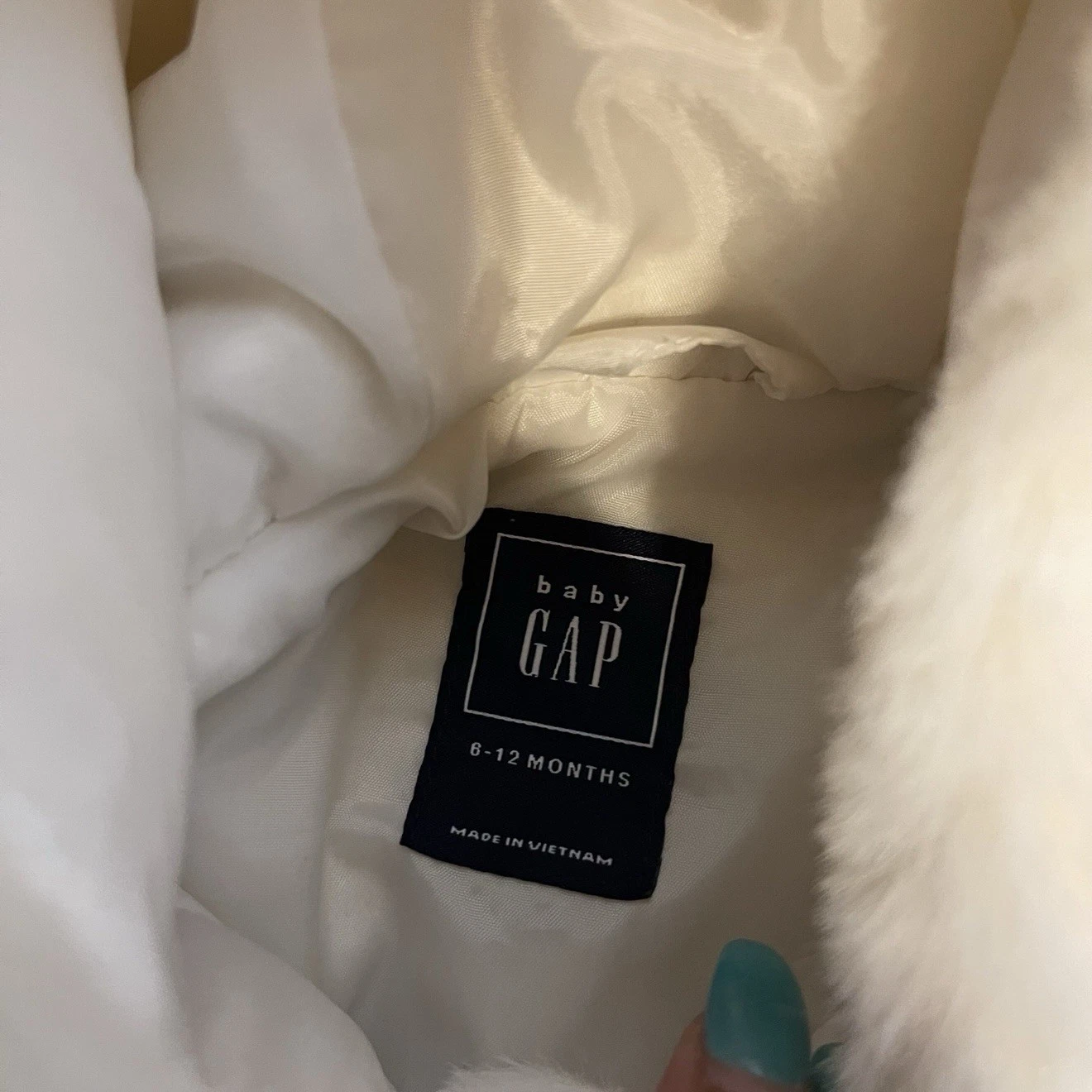 OFF WHITE Giacca pelosa con cappuccio orecchio avorio Gap