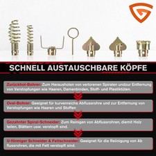 Rohrreinigungsmaschine 850 W – 14 M X 22 Mm & 14,5 M X 16 Mm Spirale Von XIIW