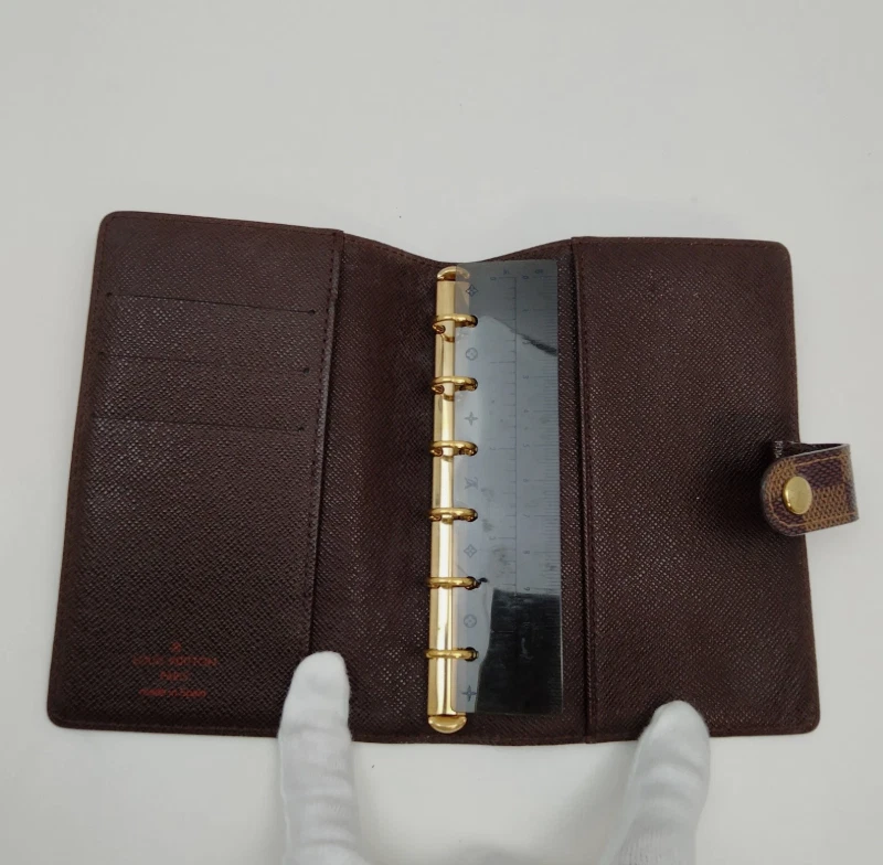 NICE! US SELLER Vintage Louis Vuitton Damier Ebene Agenda PM Planner With Ruler - Image 3 of 3
