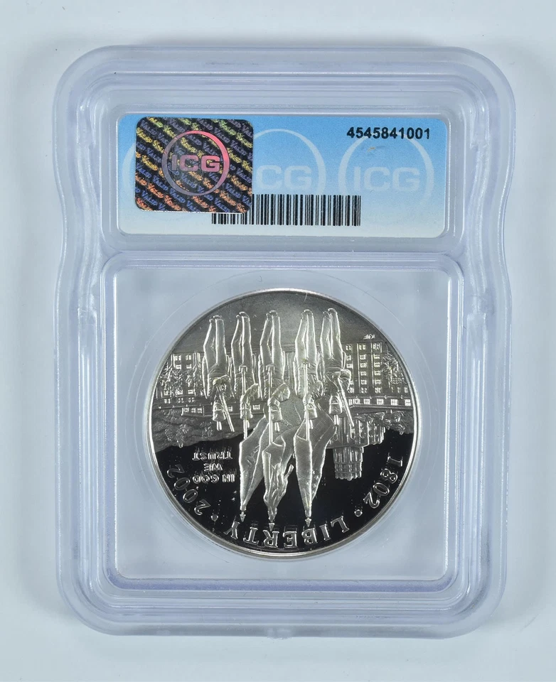 2002-W West Point Commemorative Silver Dollar PR70 DCAM ICG *6499 - Image 2 of 4