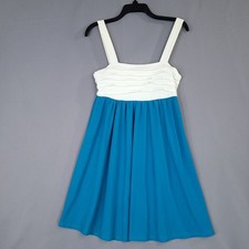 Women's Pullover Shift Dress Midi Pleated Flare Sleeveless Actual Size XS