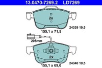NEU - ATE 13.0470-7269.2 Bremsbelagsatz, Scheibenbremse FüR Alfa Romeo