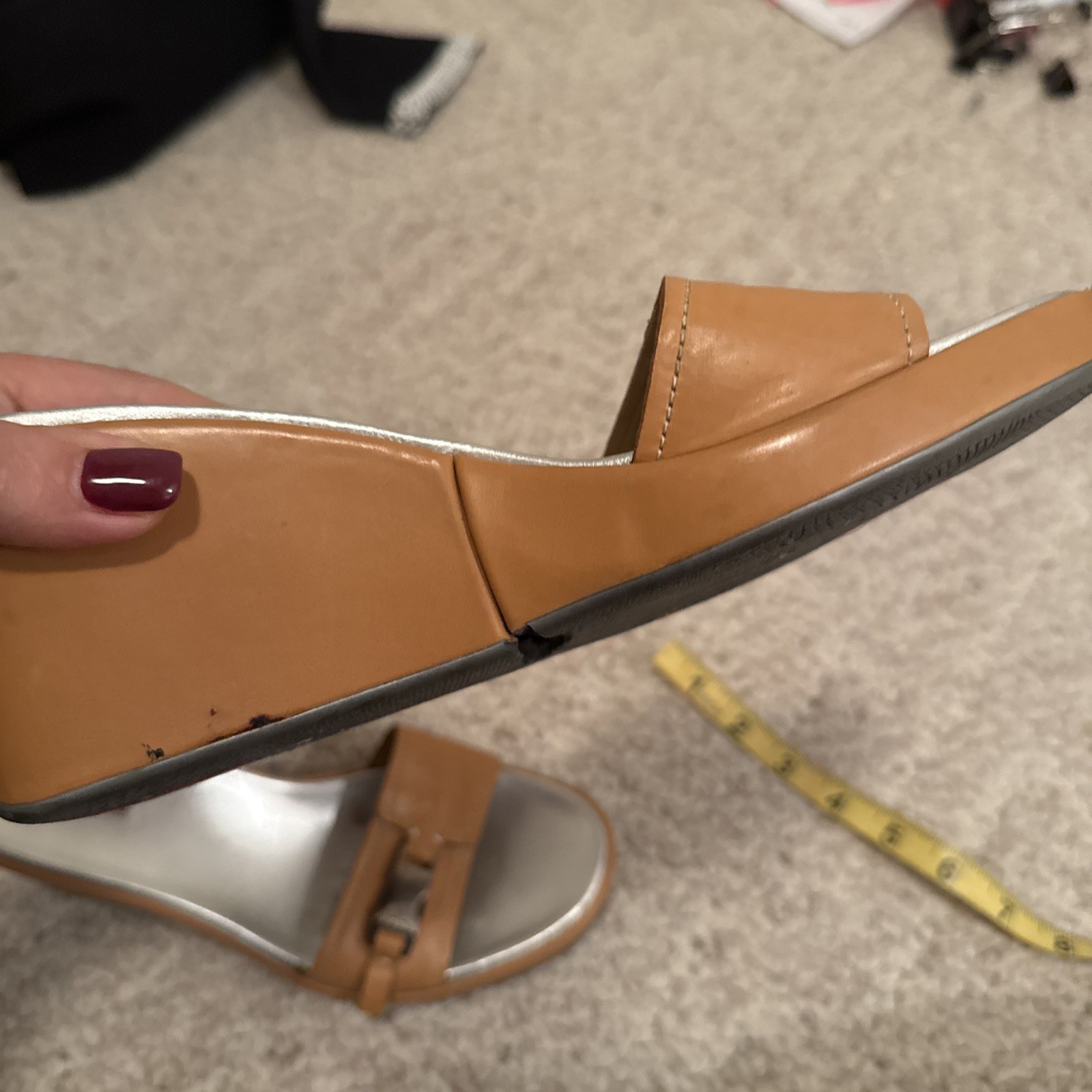 Prada Wedge Tan Beige Camel Sandals Shoes Women’s… - image 10