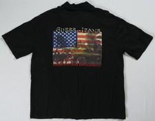 Rare VTG GUESS Jeans American Original Spell Out Button Front Shirt 90s Black L