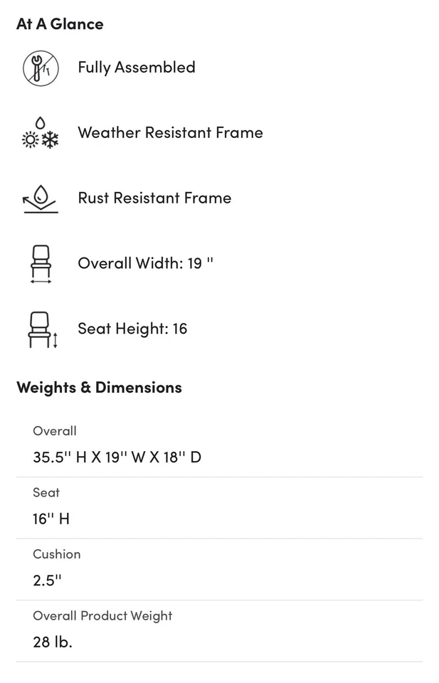 Sillas de exterior con cojín (juego de 2) Foto 4 de 4