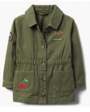 Gymboree All Smiles Olive Green Utility Jacket With Patches Size 2 2T NWT