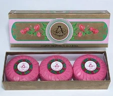 Italy's ATHENA'S SOAP SET Boxed 3-100g PLEATED Bath Bars - Choice of 3 Scents