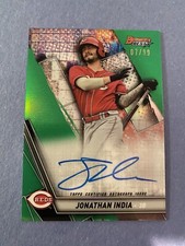 2019 Bowman's Best Jonathan India Best of 2019 Green Refractor Auto /99 Reds