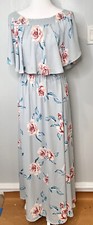 Show Me Your Mumu Maxi Dress Womens Size M Floral Hacienda Flower Hour Sky Blue