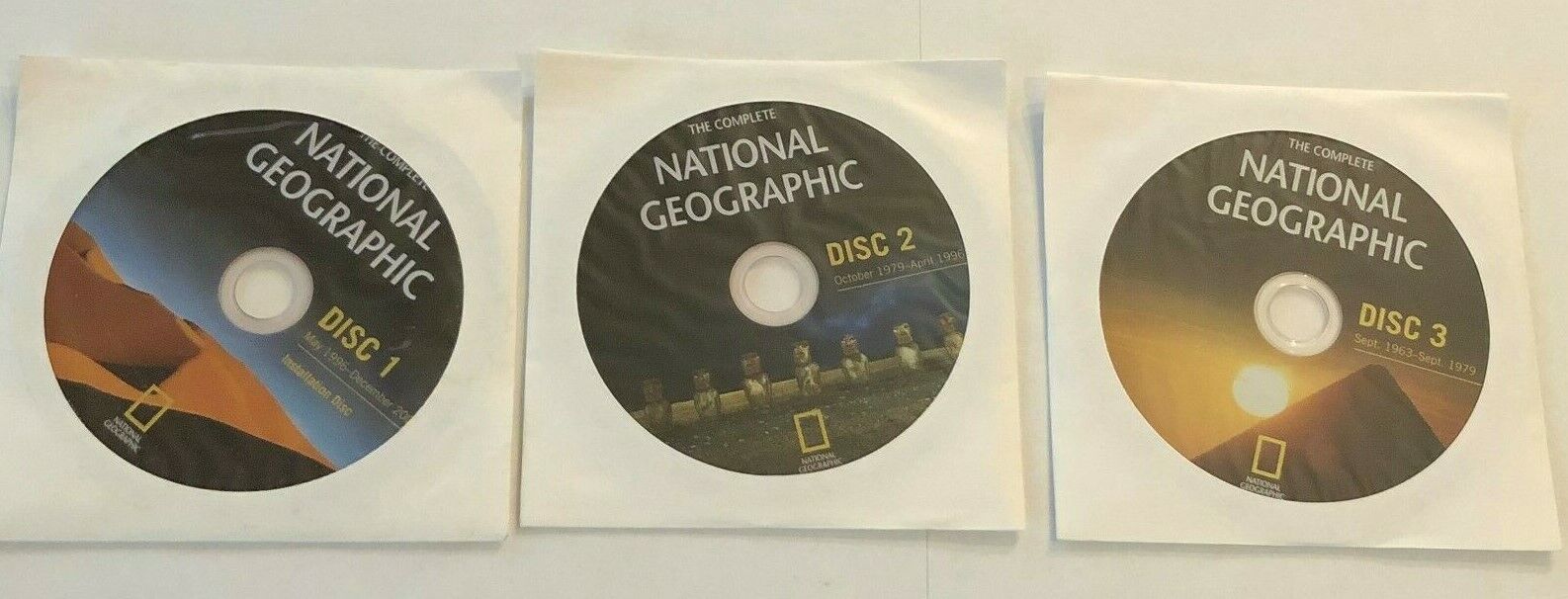 The Complete National Geographic PC/Mac Loose Discs 1, 2, and 3 ONLY (1963-2009)
