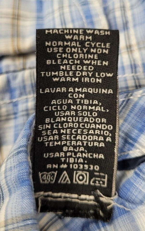 Pantalones cortos de carpintero Age of Wisdom para hombre (32) a cuadros azules. 6 bolsillos. 100% algodón. Foto 4 de 4