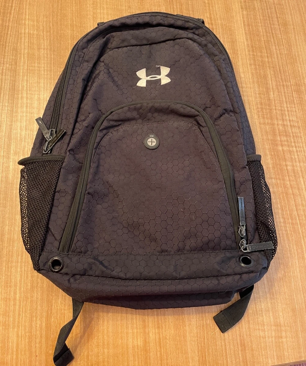 Under Armour Backpack Black Honeycomb Pattern Good Condition