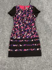 Vince Camuto Sheath Dress 4 Womens Floral Colorful Sleeveless Knee Length  N230