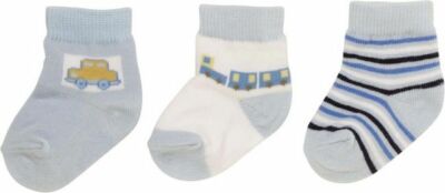 Playshoes 3 Pack Kids Socks Prime Socks 0-3 Months Navy Blue