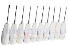White Dental Root Elevators Oral Surgery PDL Luxating Tooth loosening 10 Pcs Set