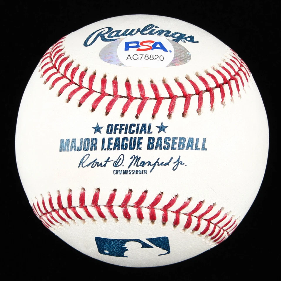 KESTON HIURA AUTOGRAPHED LE CUSTOM ENGRAVED RAWLING OML BASEBALL BREWERS/PSA COA - Image 3 of 4