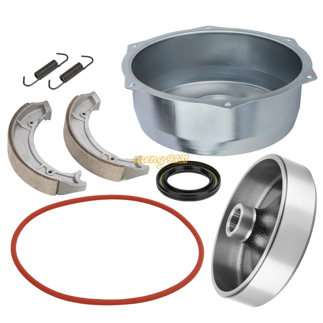 Rear Brake Drum Cover Hub Brake Shoes Seal Kit for Yamaha Big Bear 400 2000-2004