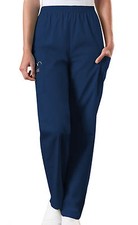 Navy Blue Cherokee Scrubs Workwear Natural Rise Pull On Cargo Pant 4200 NAVW