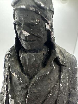 VINTAGE MICHAEL GARMAN WWII Fighter Pilot Aviator Sculpture Bust Aviator $29.00 - CA