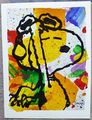 Tom Everhart Gruß '' Snoopy Peanuts Lim.ed. Sammler Lithographie Platte Signiert