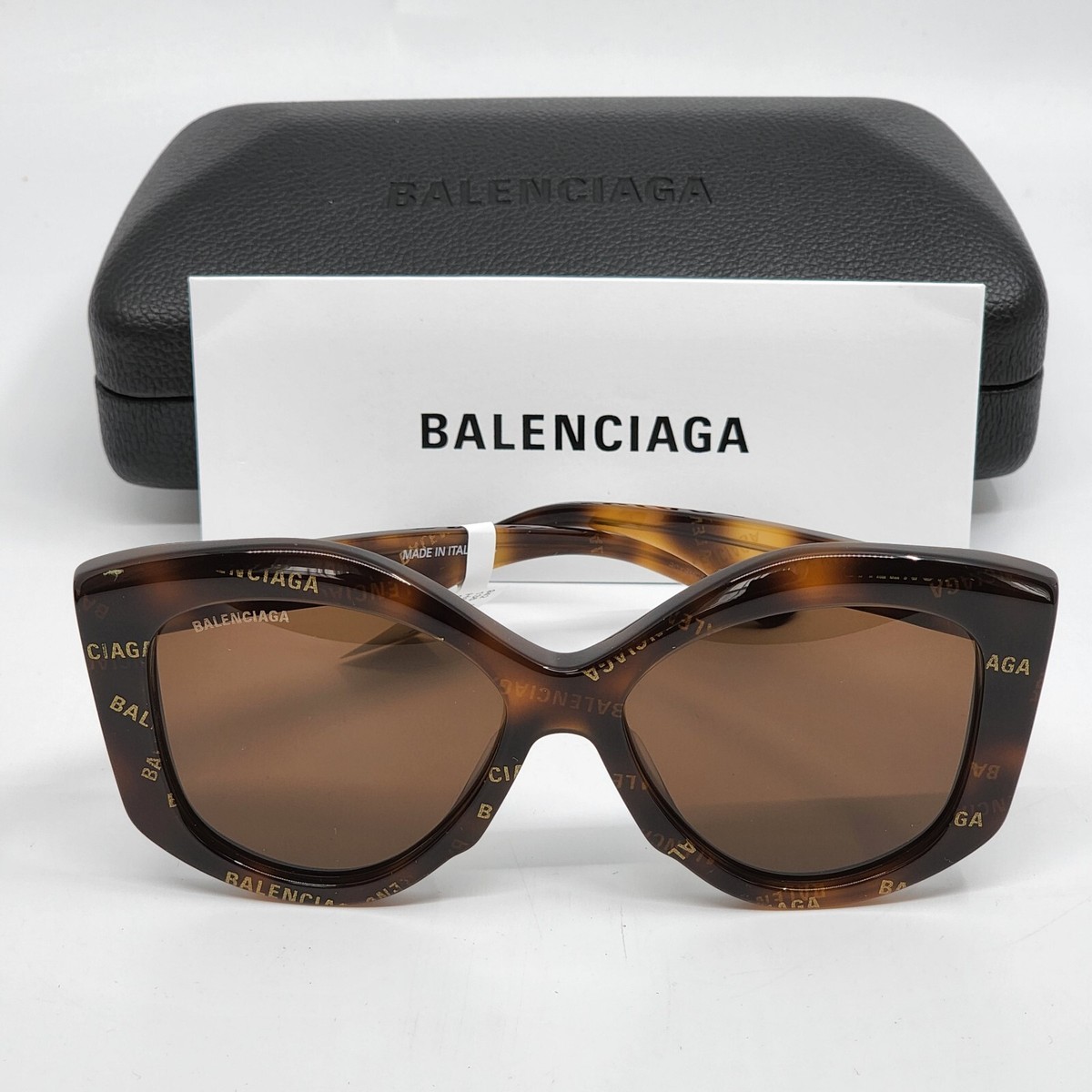 Balenciaga butterfly sunglasses - BB0126S - Havana ?BALENCIAGA BB0126S 002 Havana Brown Logo Print Butterfly  main image 3