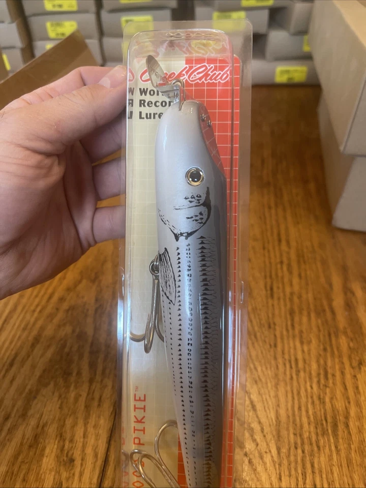 Pikie de madera vintage Creek Chub 7-7/8" Baby Striper gris nuevo Foto 3 de 4