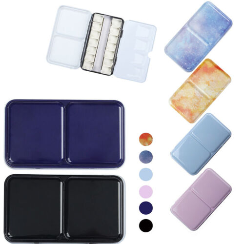 Half Pan Watercolor Tray Color Tin Box Empty Palette Painting Storage - Picture 1 of 15