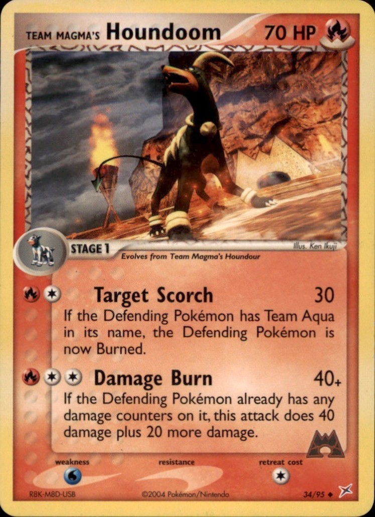 Team Magma's Houndoom 34/95 Uncommon Team Magma vs Team Aqua Pokemon Near Mint