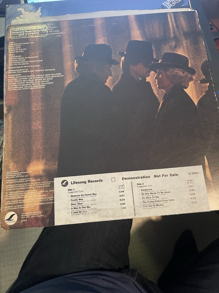 JOHN PALUMBO WHITE LABEL PROMO 1978 LIFESONG 35503 Crack The Sky ...