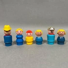 Vintage Fisher Price Little People Lot of 6 Figures Some Wooden Cowboy Girl Mom