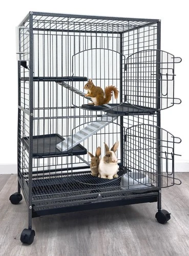 First Home Sturdy 4-Tiers Ferret Large Rats Chinchilla Rabbit Squirrel On Wheels deal from eBay