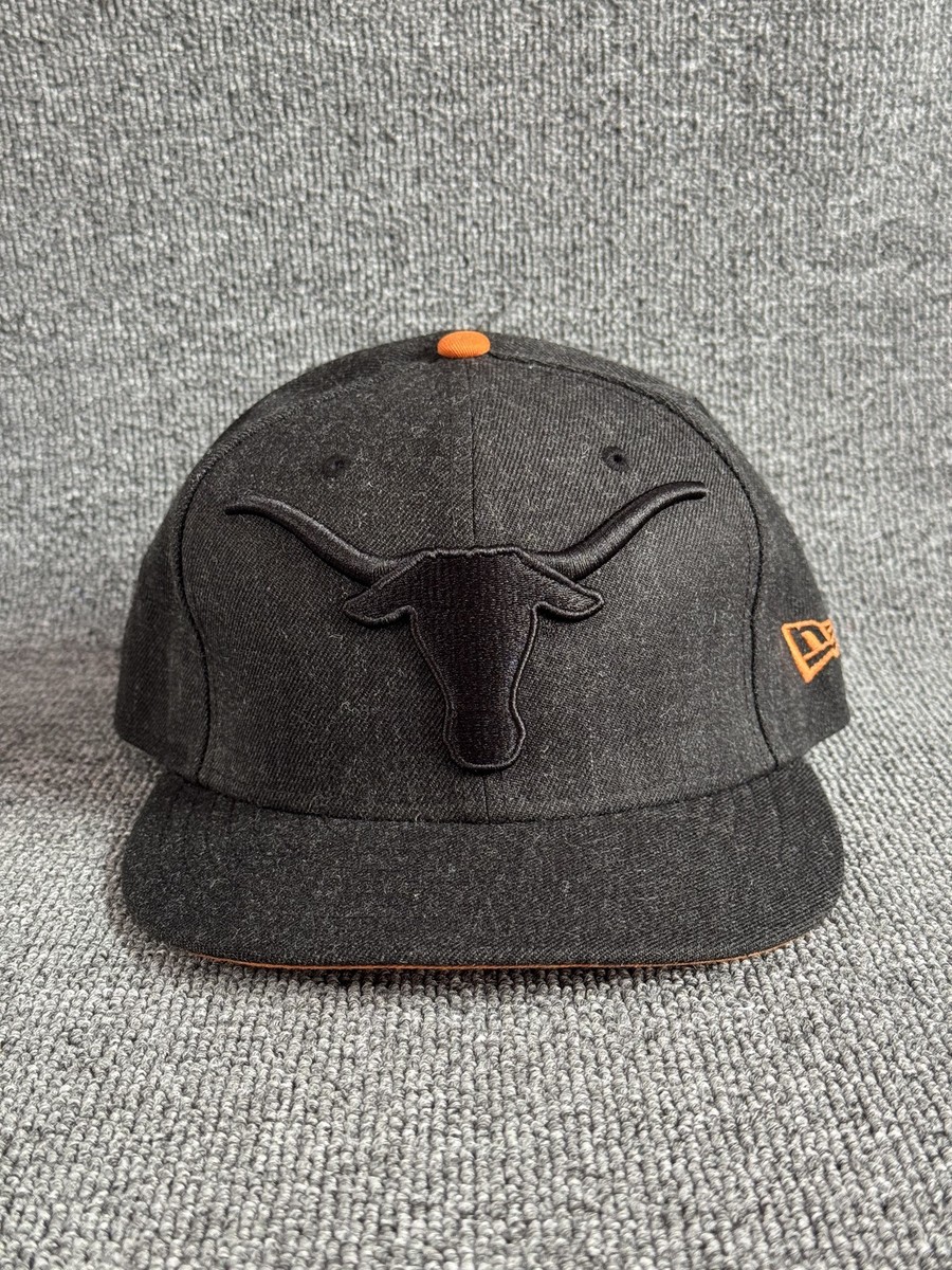 New Era Texas Longhorns Snapback Hat Charcoal Black Orange Flat Bill