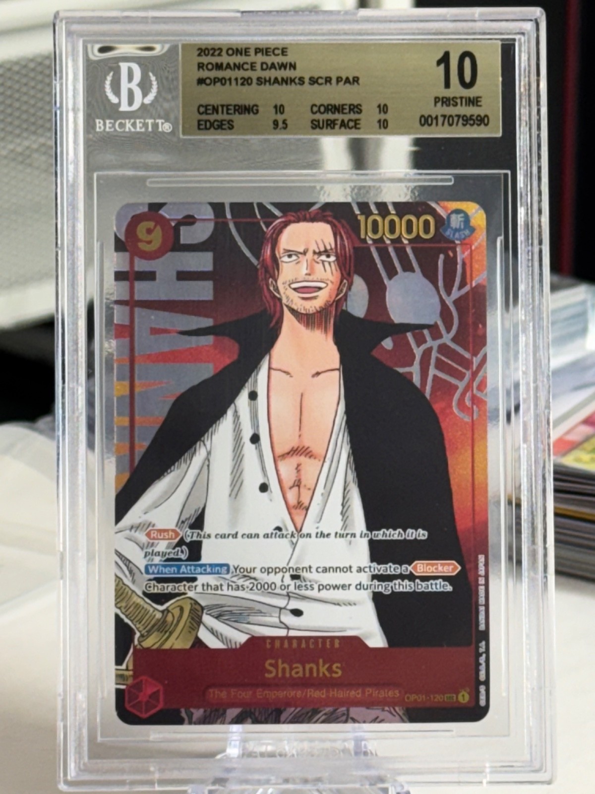 BGS 10 Pristine Shanks Romance Dawn Sec Alternate Art OP01-120 One Piece