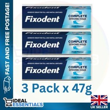 Fixodent Complete Denture Adhesive Cream Fresh Flavour Strong Hold(3 pack X 47g)